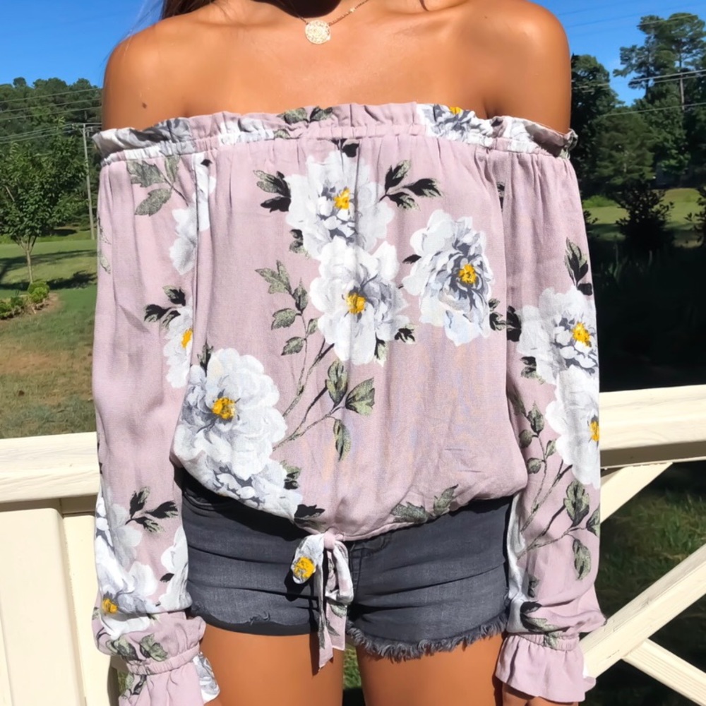 Off the shoulder floral top